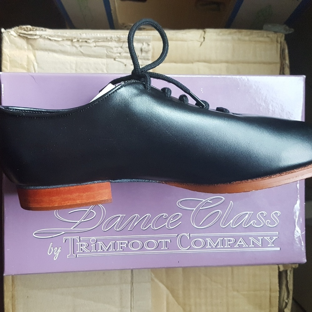Girls Black oxford Dance jazz shoes size 3 1/2M